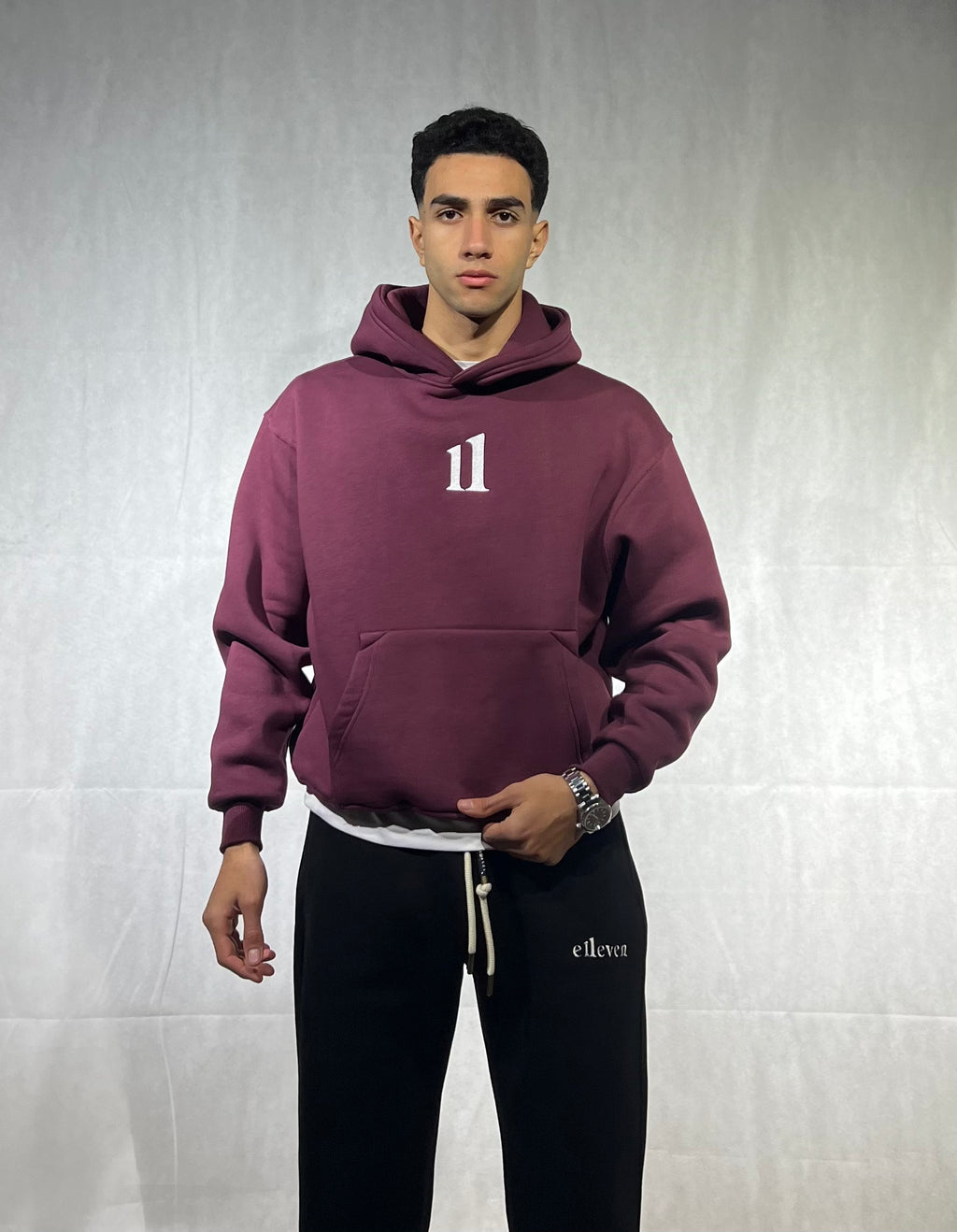 Hoodie “11” burgundy