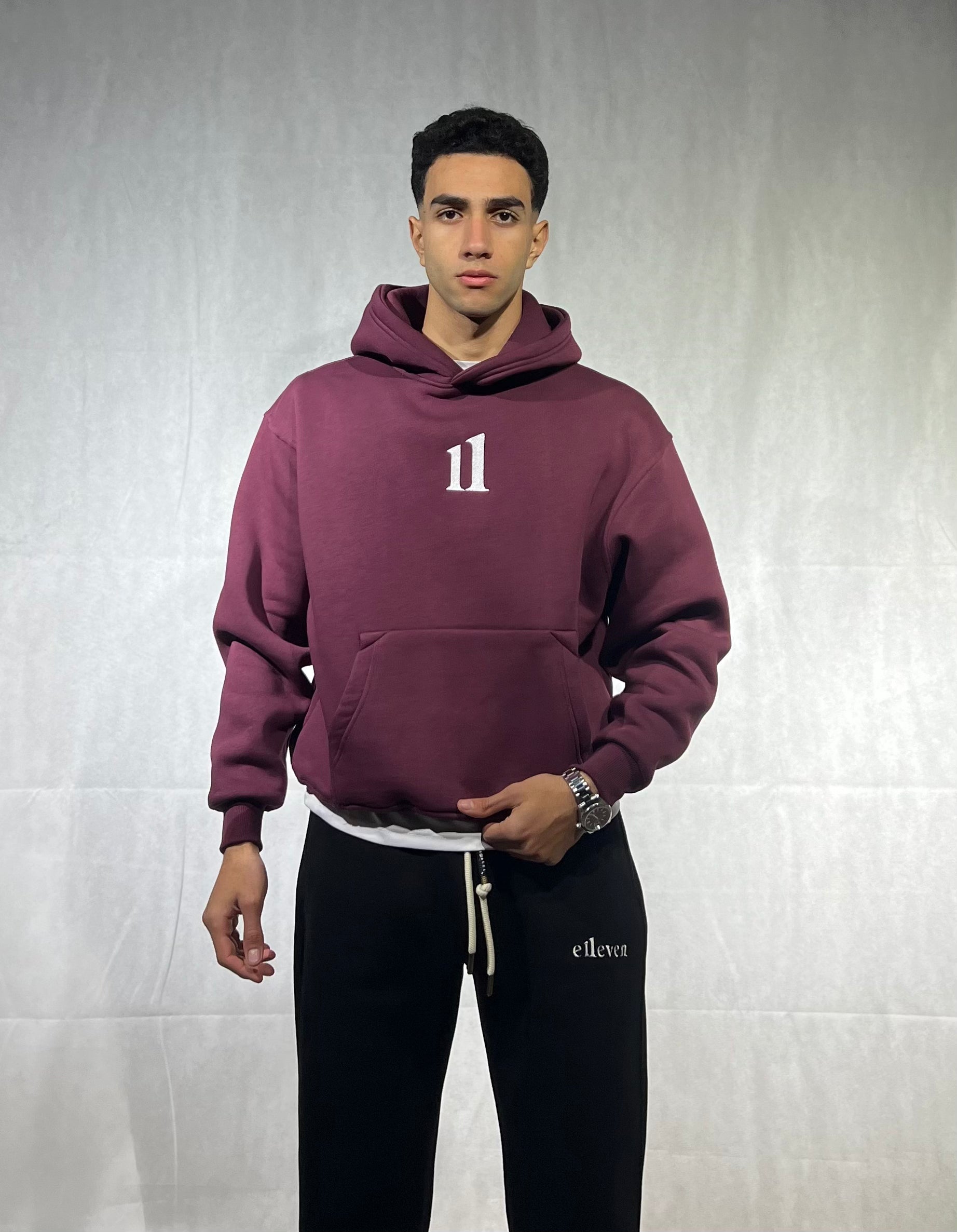 Hoodie “11” burgundy
