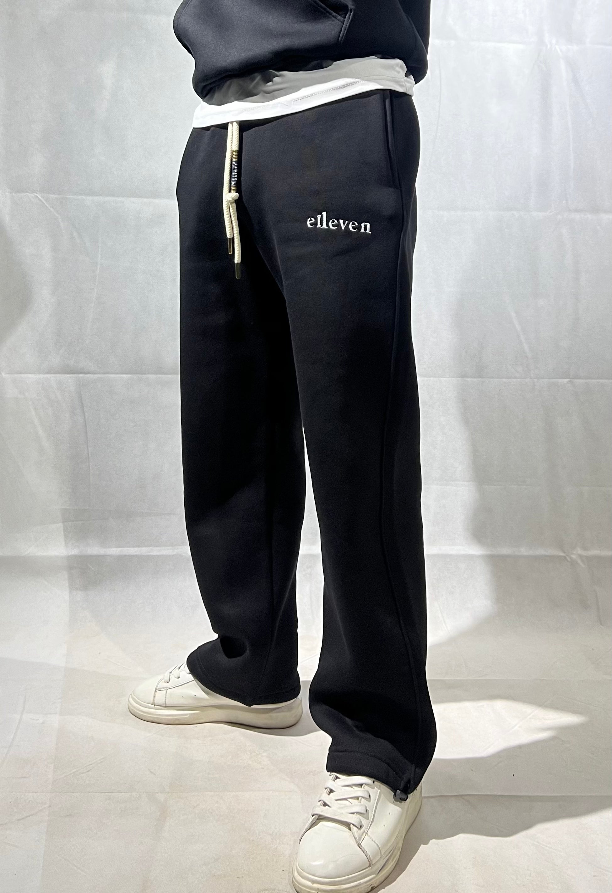 wide leg sweatpants Black