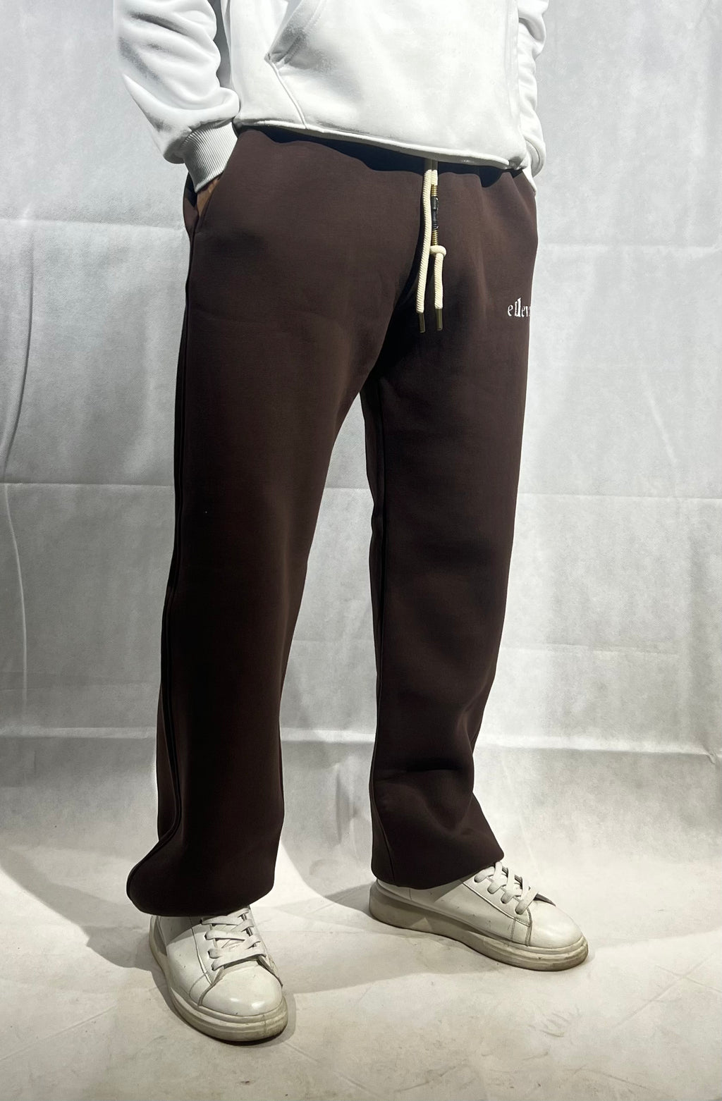 wide leg sweatpants Brown